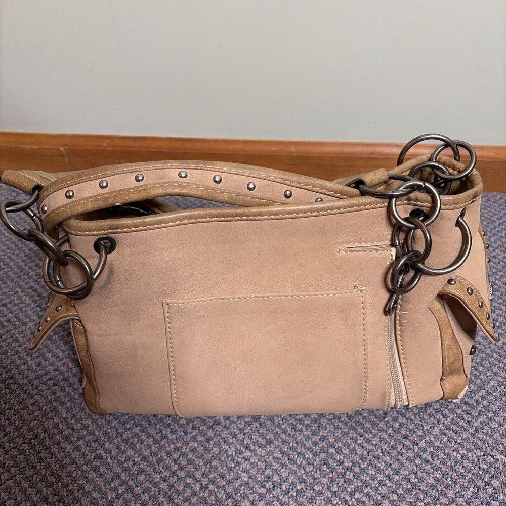 Montana West Mesa Grande Concho Handbag, Tan - Picture 3 of 4